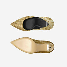 Load image into Gallery viewer, SILVER ALLIGATOR SPLIT STILETTO PUMP