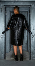 Load image into Gallery viewer, LOOK #10 BLACK FAUX ALLIGATOR LINK COAT