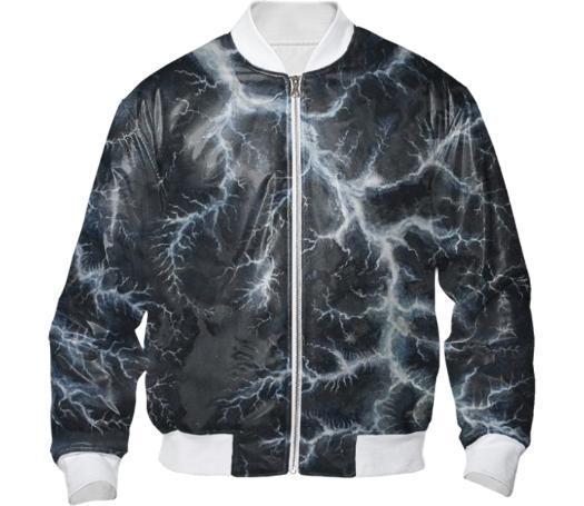 BLUE LIGHTNING BOMBER JACKET – MANFREDONIA.US