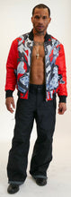 Load image into Gallery viewer, RED ABSTRACT BOMBER JACKET